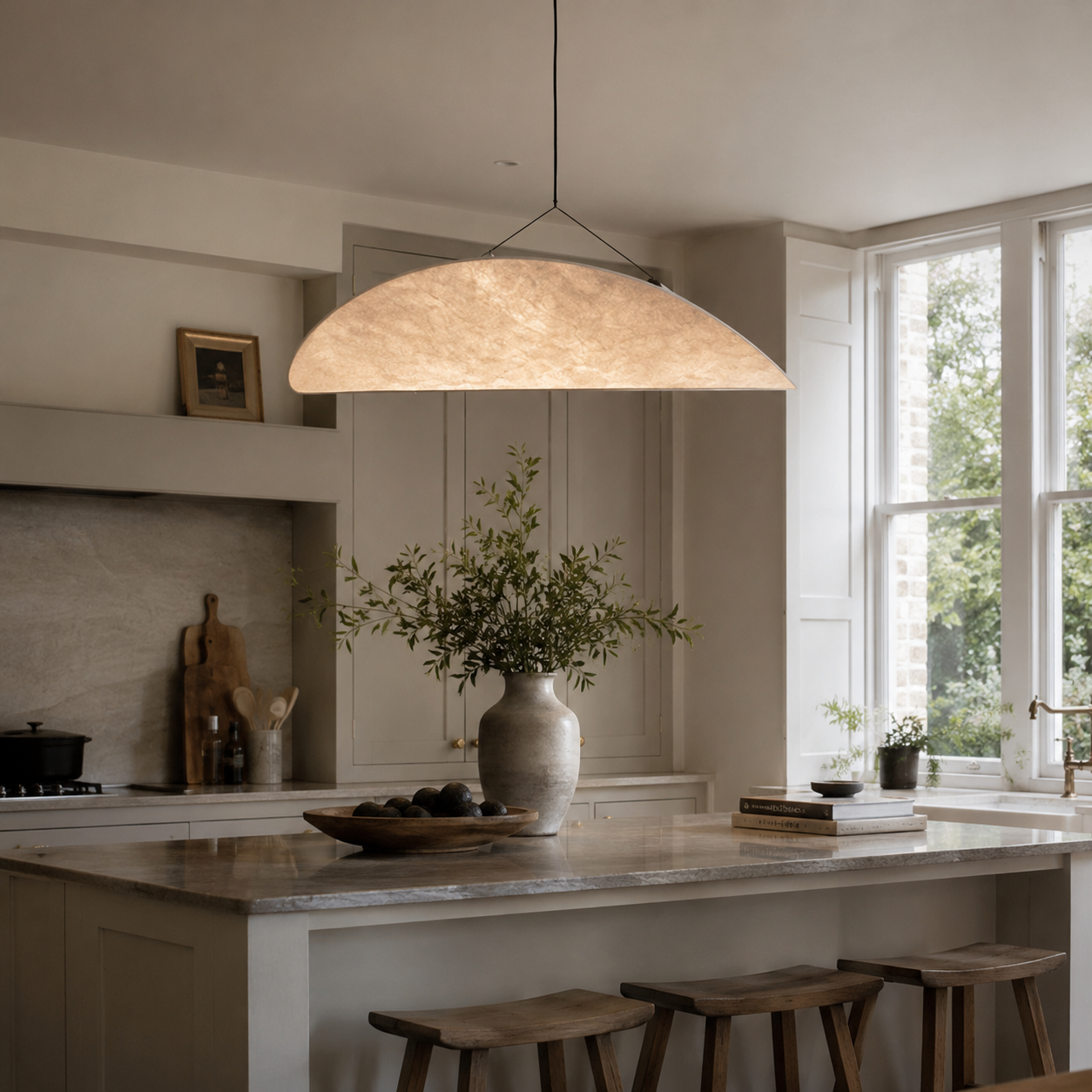 Japandi Sculptural LED Ceiling Light – Pendant Lamps for Dining Room & Living Room