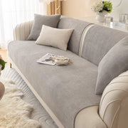 Simple Solid Colour Plush Furniture Protector Couch Cover with Non-Slip Design