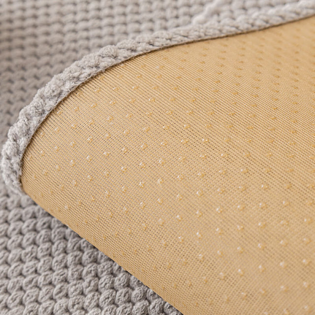 Simple Solid Colour Plush Furniture Protector Couch Cover with Non-Slip Design