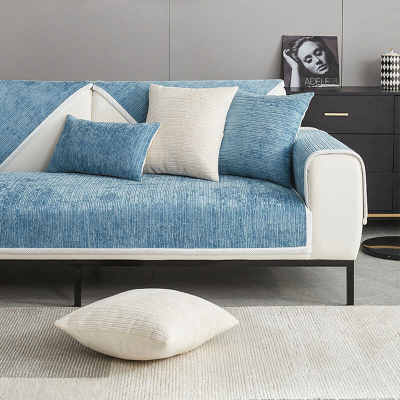 Simple Striped Chenille Anti-scratch Couch Cover for Pets