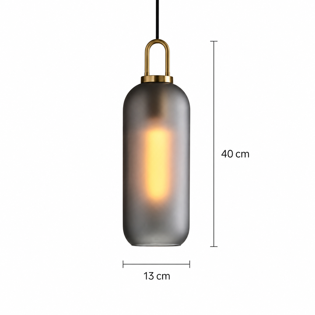 Smoked Glass Pendant Light – Industrial Ceiling Lamp for Kitchen, Dining & Living Room