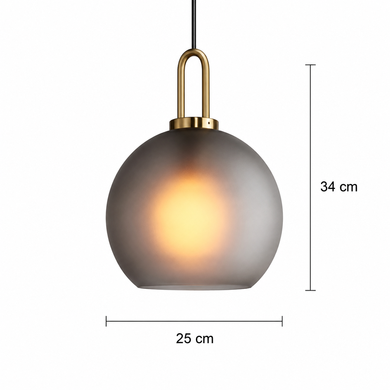 Smoked Glass Pendant Light – Industrial Ceiling Lamp for Kitchen, Dining & Living Room