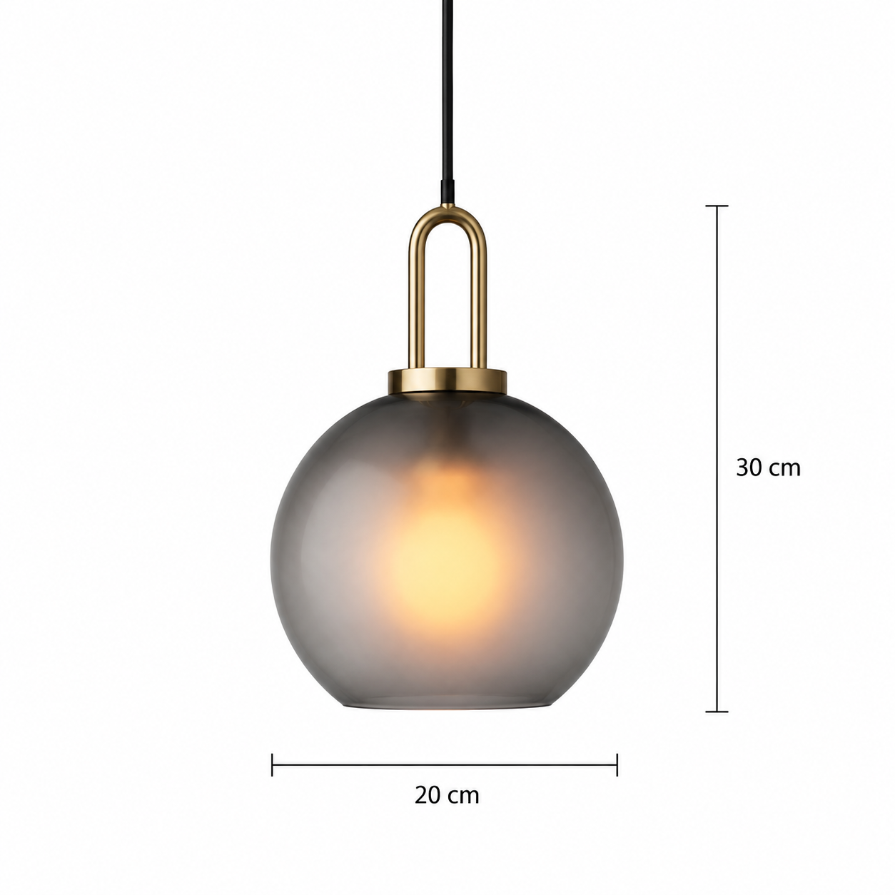 Smoked Glass Pendant Light – Industrial Ceiling Lamp for Kitchen, Dining & Living Room