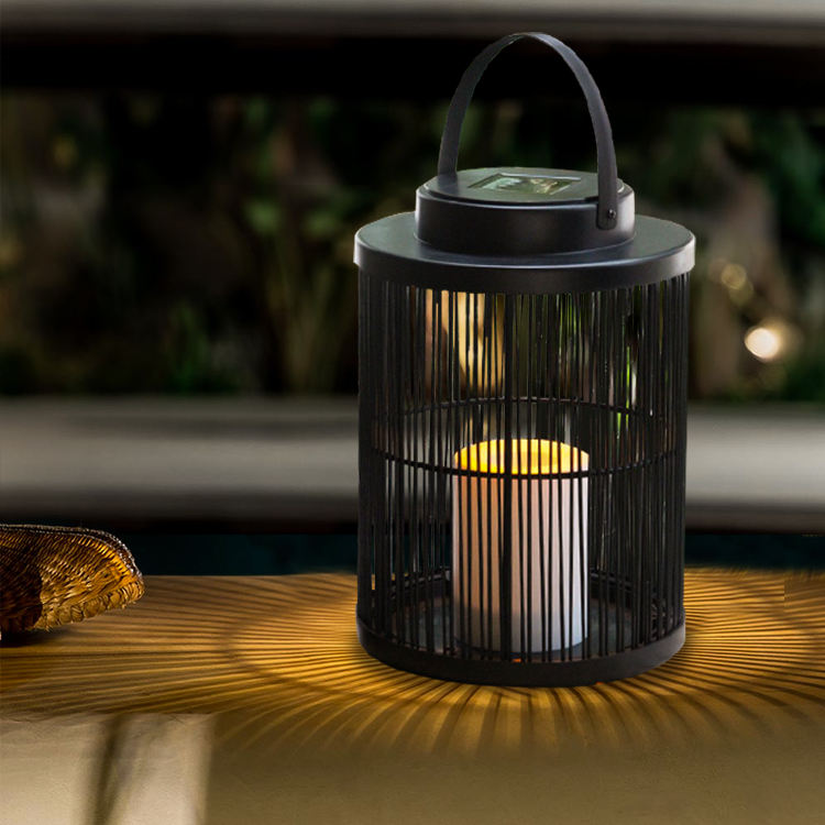 Solar-Powered Woven Lantern – Rustic and Weather-Resistant Design