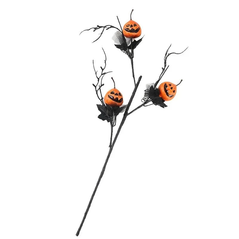 Three-Pronged Pumpkin Flower Decoration with Smiley Face – Halloween Decoration for Indoor and Outdoor Use 4