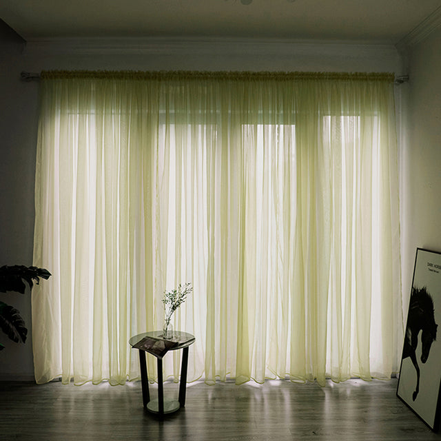 Solid Voile Window Curtain - Lightweight Polyester Design