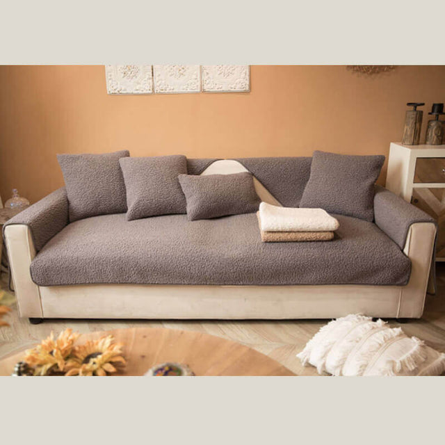 Ultrasoft Teddy Fleece Warm Non-Slip Couch Cover 90x160 cm