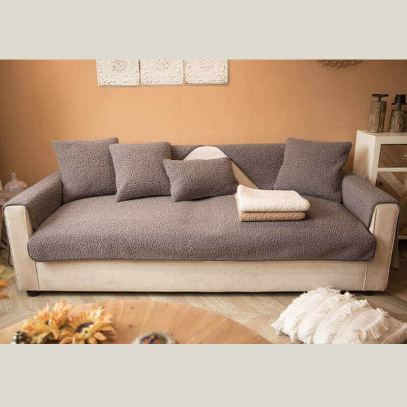 Ultrasoft Teddy Fleece Warm Non-Slip Couch Cover 90x160 cm