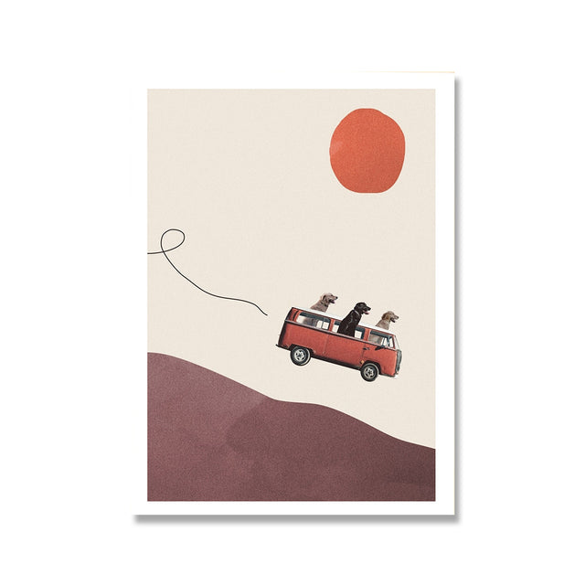 We Ride to Dawn Canvas Print in Minimalist Style