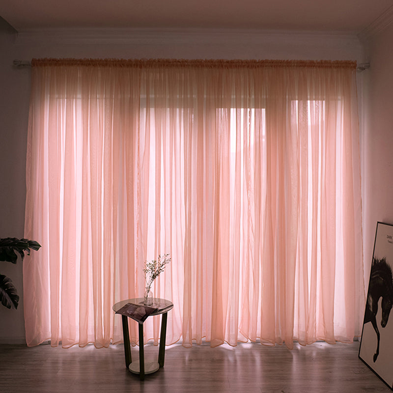 Solid Voile Window Curtain - Lightweight Polyester Design