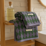 Vintage Plaid Cotton Bath Towel Set Lightweight Exfoliating