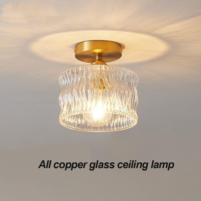 Vintage Crystal Clear Glass Ceiling Light Hallway 3
