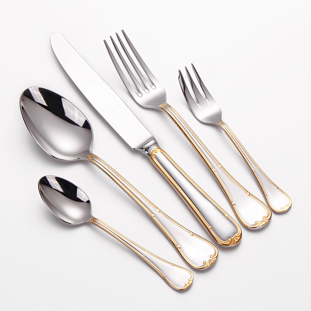  Selena Gold Edge Luxury Cutlery Set-2