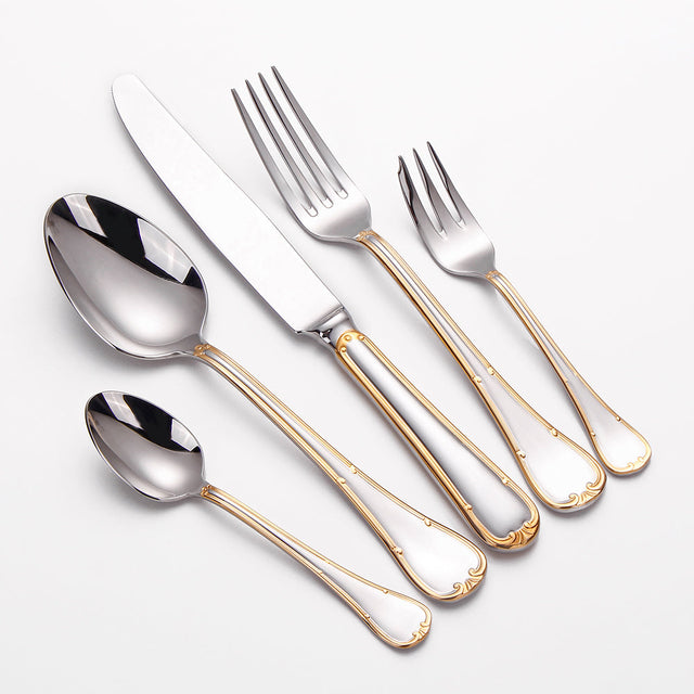  Selena Gold Edge Luxury Cutlery Set-2