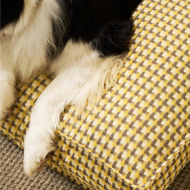 Waffle Plush Dog Bed Soft Stylish Ultra Cozy Fabric