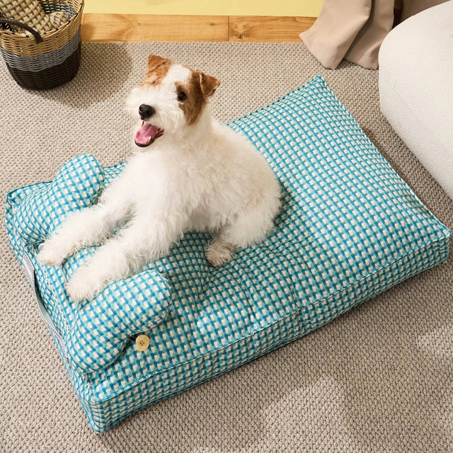 Waffle Plush Dog Bed Soft Stylish Ultra Cozy Fabric
