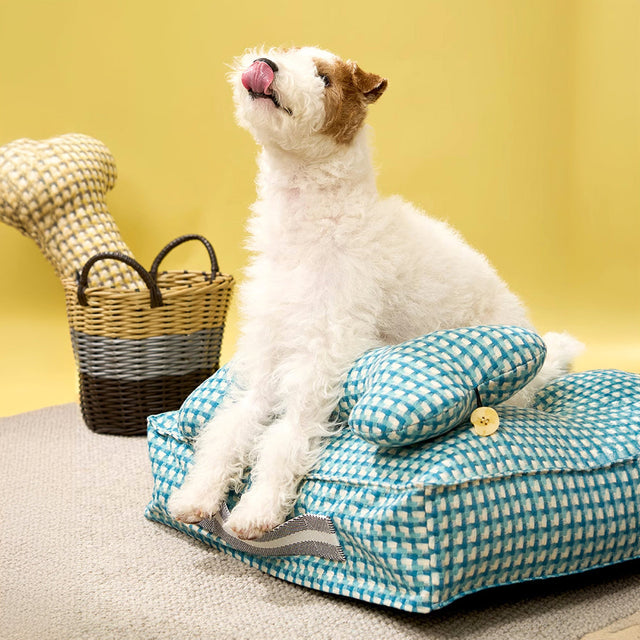 Waffle Plush Dog Bed Soft Stylish Ultra Cozy Fabric