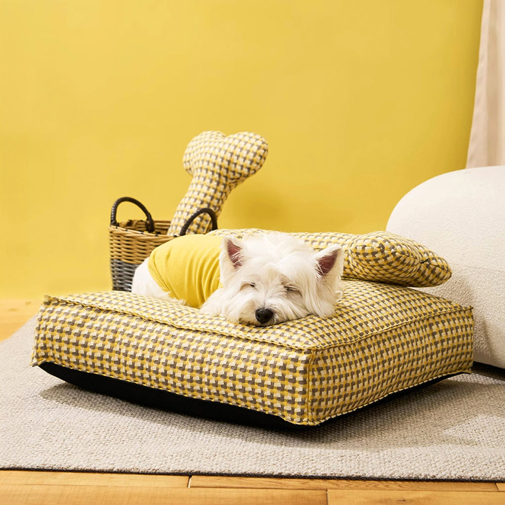 Waffle Plush Dog Bed Soft Stylish Ultra Cozy Fabric
