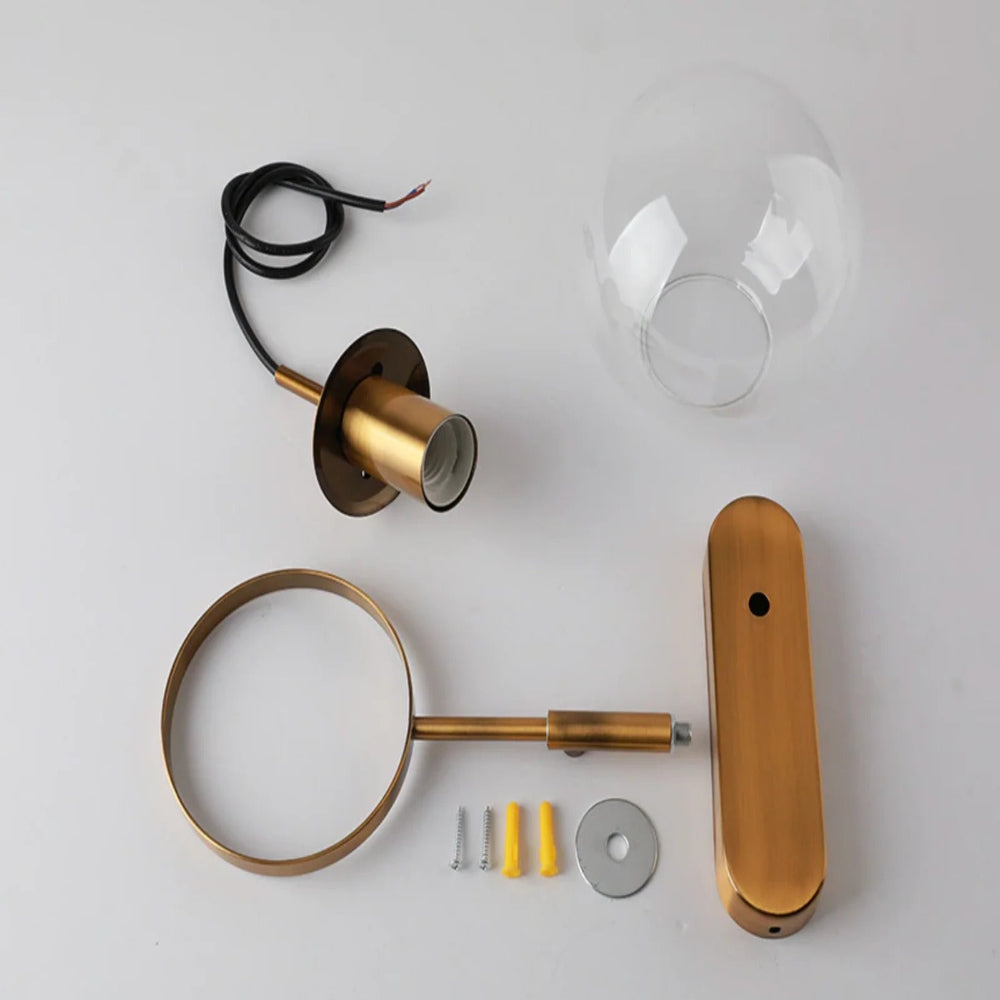 Chic Design Wall Bedside Lamp Sconce with Glass Ball Shade