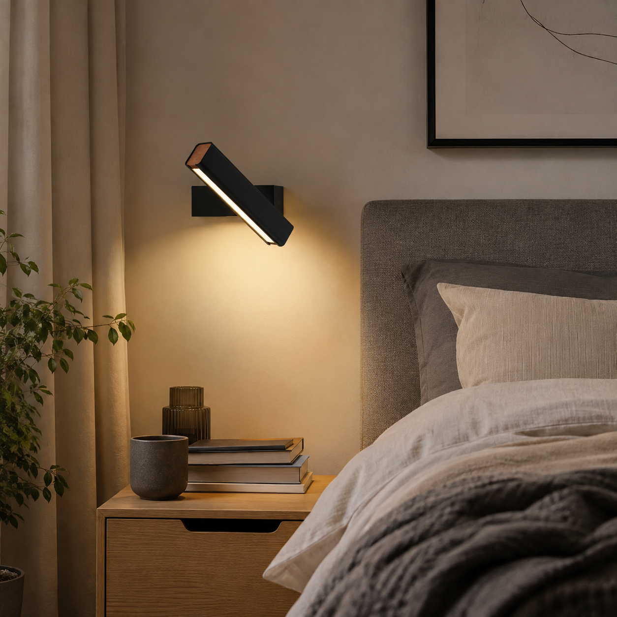 Adjustable LED Wall Light, Acrylic Reading Lamp for Bedroom & Living Room