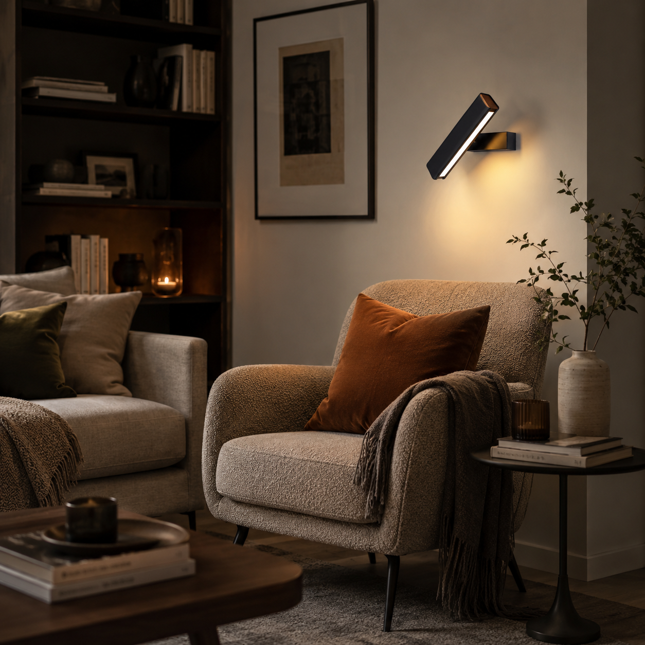 Adjustable LED Wall Light, Acrylic Reading Lamp for Bedroom & Living Room