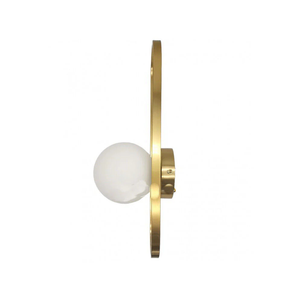 Circular Design Wall Bedside Lamp Sconce with Glass Ball Shade