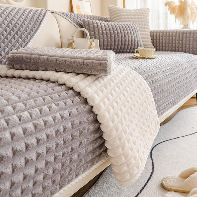 Warm Flannel Pet Friendly Sofa Protector Couch Cover - Non-Slip