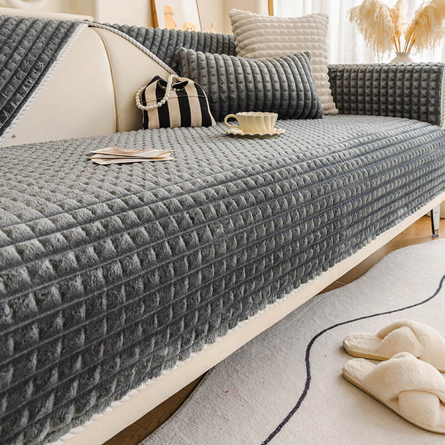 Warm Flannel Pet Friendly Sofa Protector Couch Cover - Non-Slip