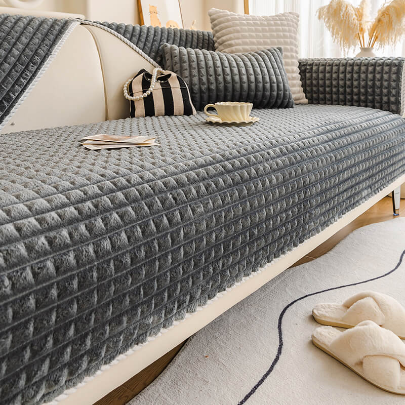 Warm Flannel Pet Friendly Sofa Protector Couch Cover - Non-Slip