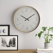 Minimalist Wall Clock with Timeless Elegance and Wood Accents