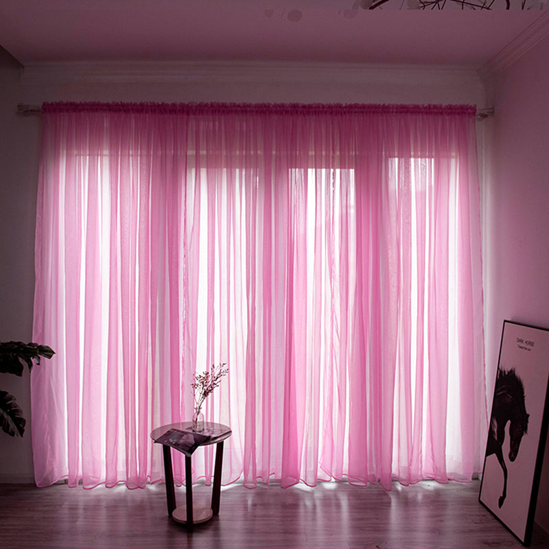 Solid Voile Window Curtain - Lightweight Polyester Design