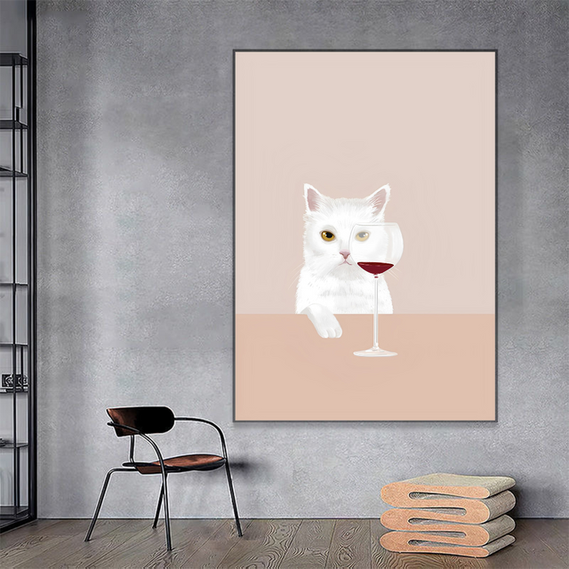 Vintage Cats Anime Poster - Black and White Kawaii Decor