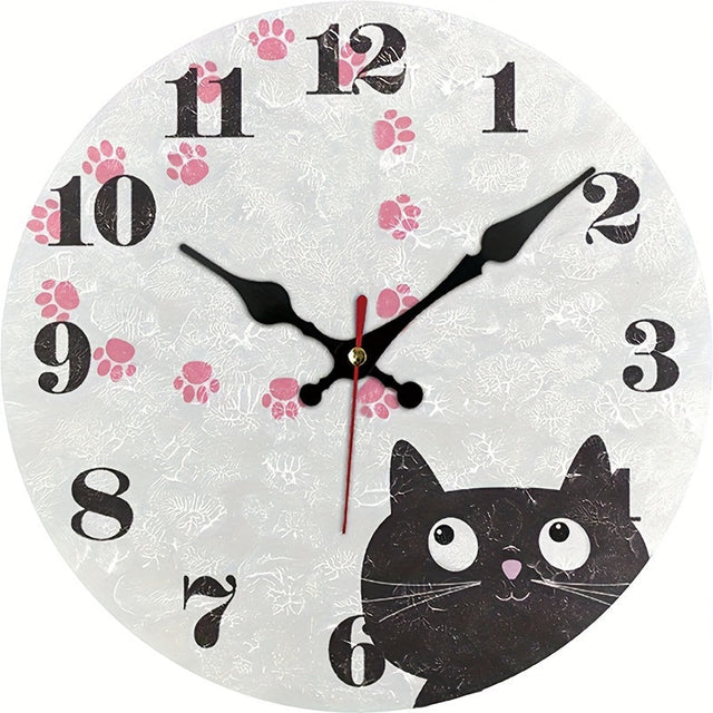 WhiskerWatch Adorable Silent Cat Wall Clock Stylish Decor