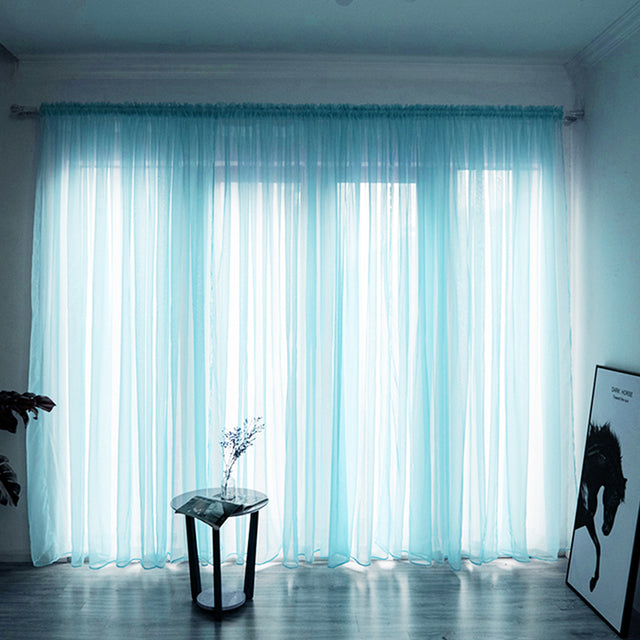 Solid Voile Window Curtain - Lightweight Polyester Design