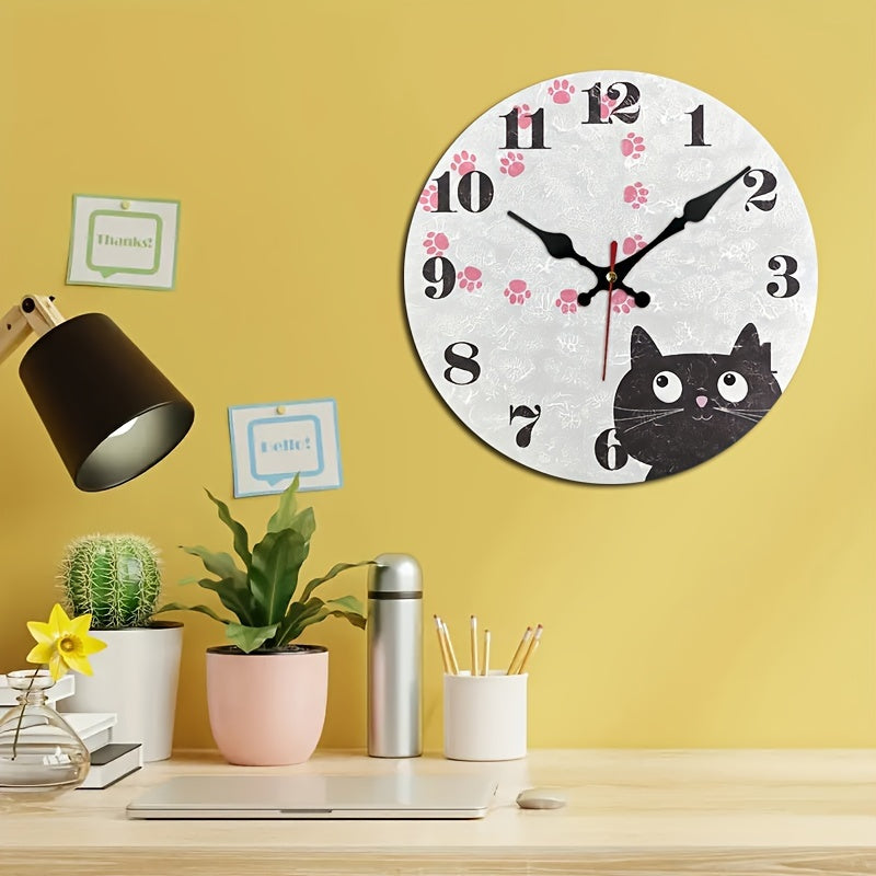 WhiskerWatch Adorable Silent Cat Wall Clock Stylish Decor