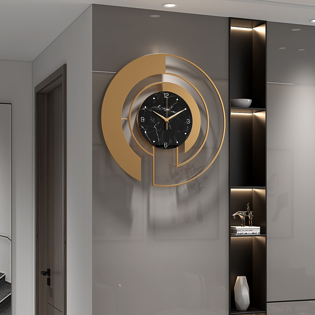 Gold Geometric Wall Clock