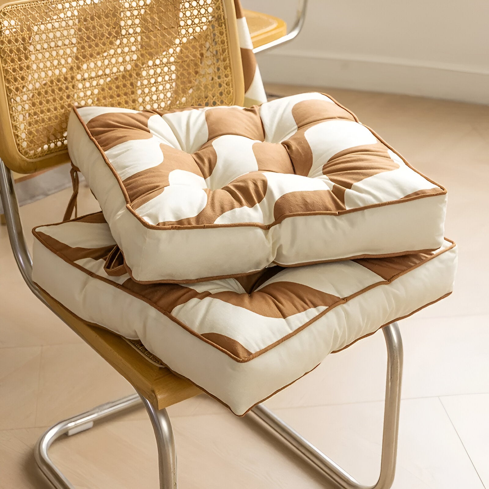 Abstract Design Printed Seat Cushion in Soft Cotton 43cm