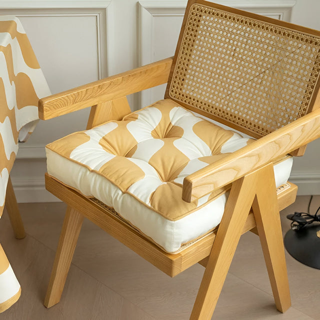 Abstract Design Printed Seat Cushion in Soft Cotton 43cm