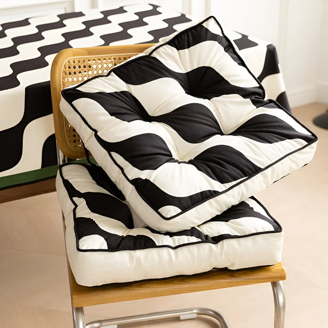 Abstract Design Printed Seat Cushion in Soft Cotton 43cm