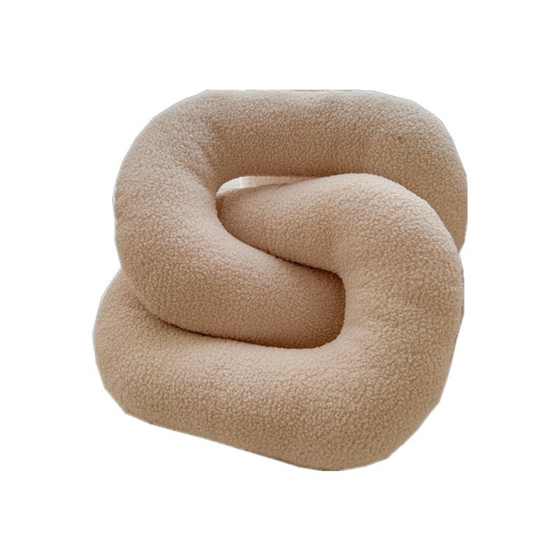 Abstract Shaped Sofa Cushion in Plush Wavy Design