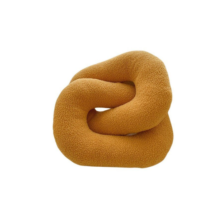 Abstract Shaped Sofa Cushion in Plush Wavy Design