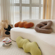 Abstract Shaped Sofa Cushion in Plush Wavy Design