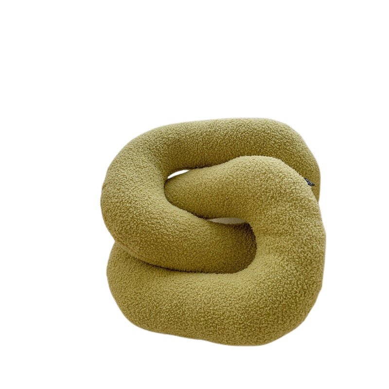 Abstract Shaped Sofa Cushion in Plush Wavy Design