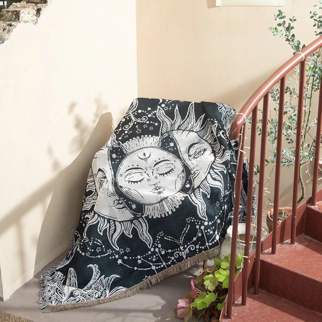 Abstract Woven Tapestry Throw Blanket for Home Decor