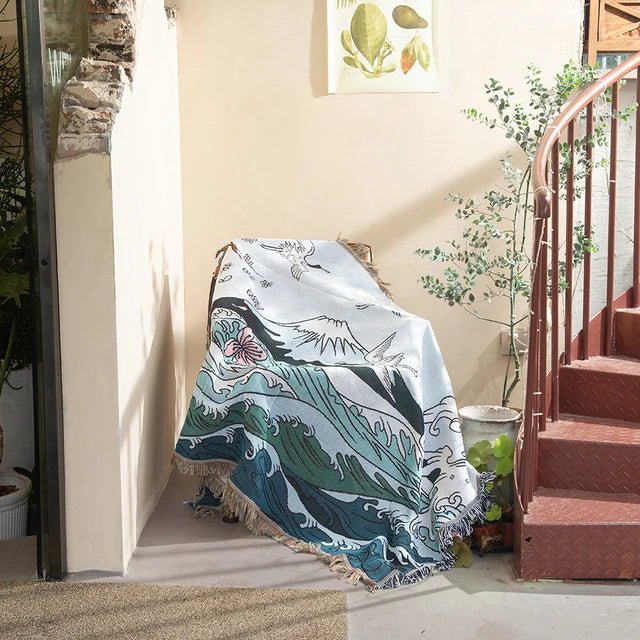 Abstract Woven Tapestry Throw Blanket for Home Decor