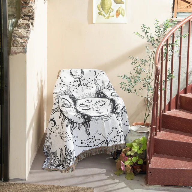 Abstract Woven Tapestry Throw Blanket for Home Decor