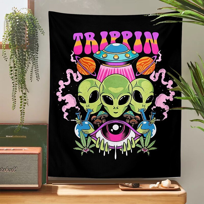 Alien Wall Hanging Tapestry - Jacquard 100% Polyester Decor