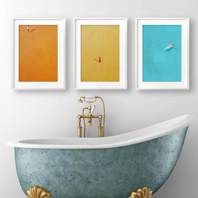 Alone Girl Minimalist Canvas Print Poster Modern Art Decor