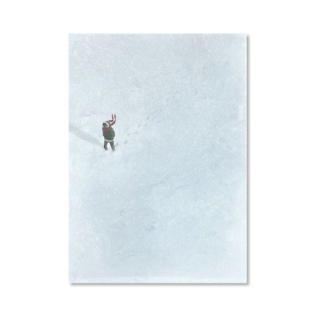 Alone Girl Minimalist Canvas Print Poster Modern Art Decor