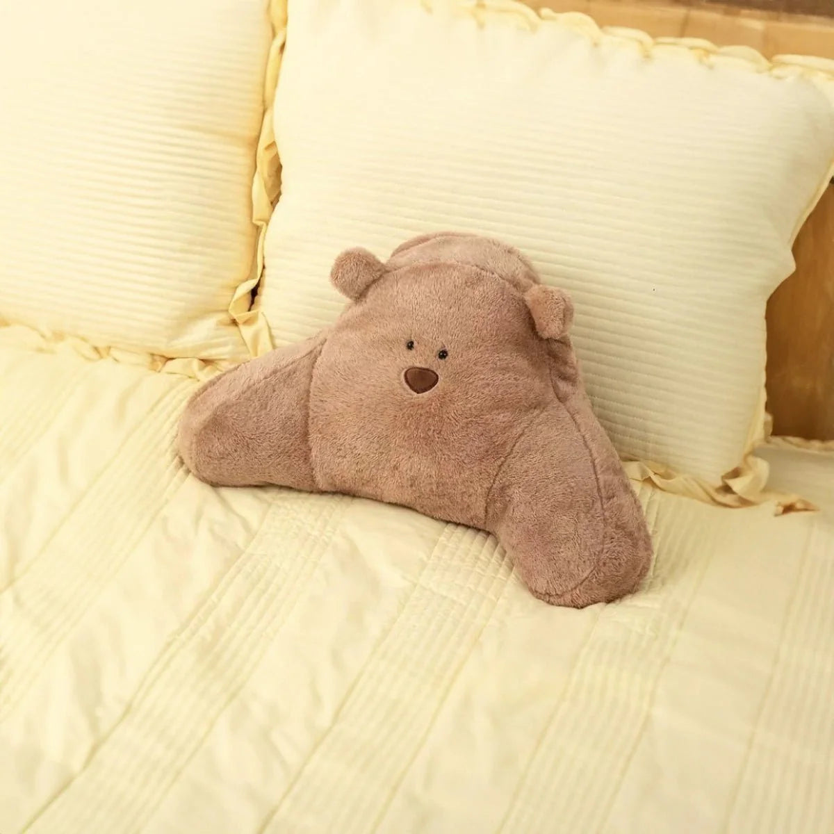 Teddy Shape Soft Office Seat Cushion - Plush Cotton Comfort